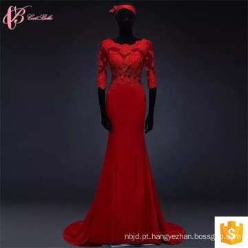 Alibaba Wholesale Red Lace Applique 100% algodão African Design Dresses